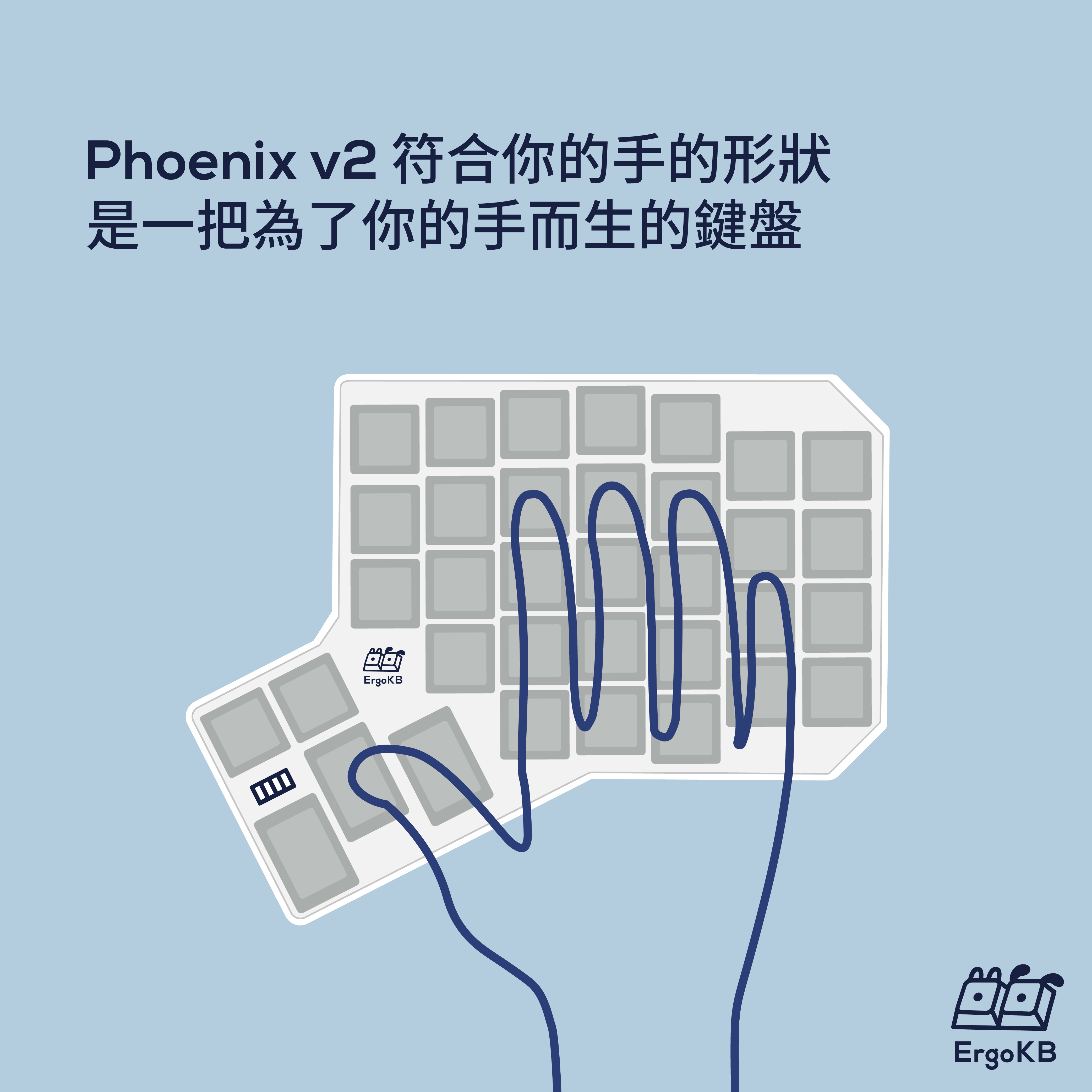 Phoenix 符合你的手的形狀，是一把為了你的手而生的鍵盤