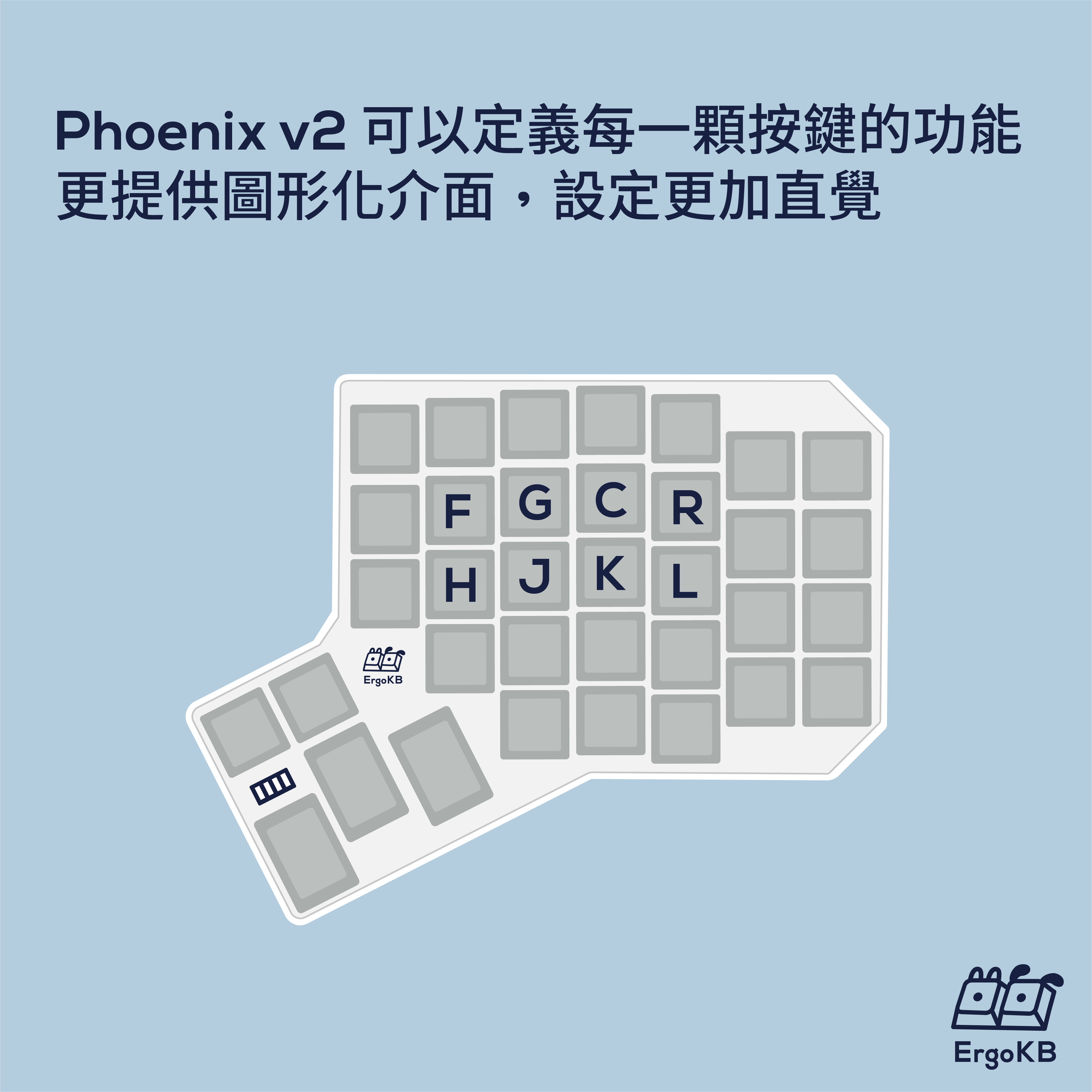 能夠自己定義每一顆按鍵功能，Phoenix 同樣能夠自己定義每一顆按鍵的功能，更提供圖形化介面，設定更加直覺